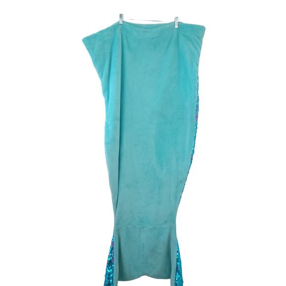 Justice Mermaid Tail Sleeping Bag Reversible Sequins, Blue Fleece, One Size - Picture 2 of 4